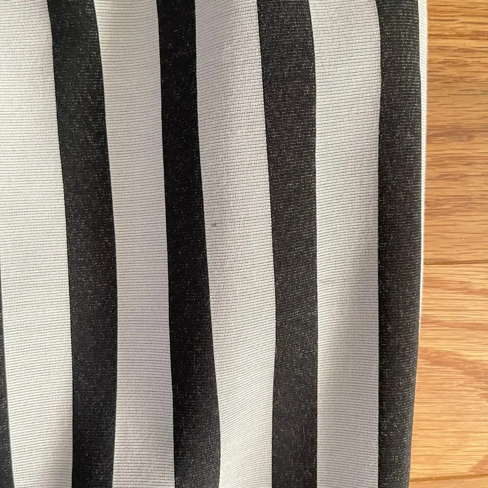 Mason Womens 2 Asymmetrical Skirt Black Taupe Striped Modern Design Maximalist